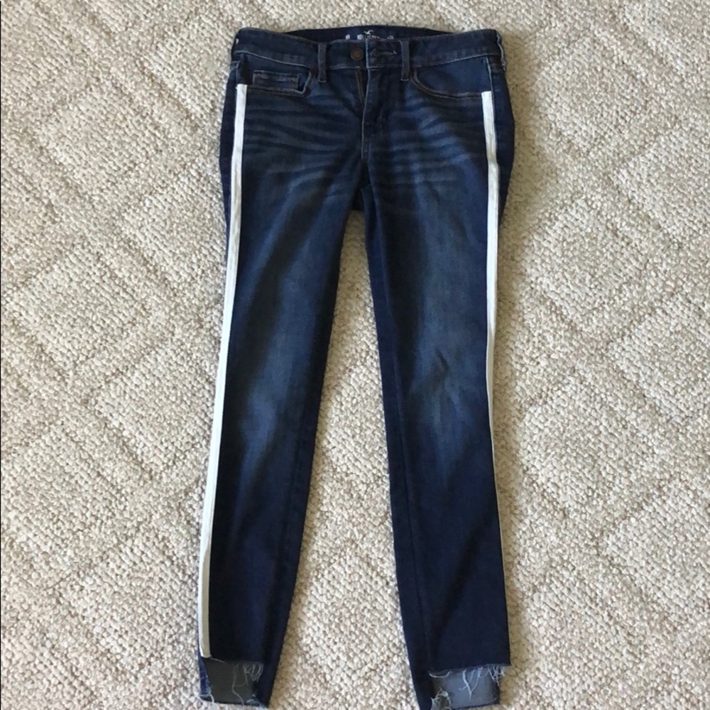 Hollister white stripe denim Jeans